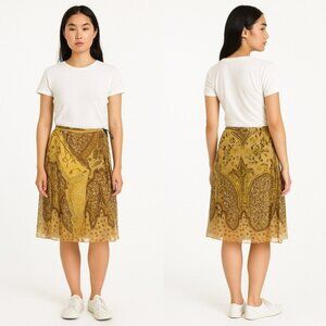 Vintage Banana Republic 100% Silk Paisley Handkerchief Skirt